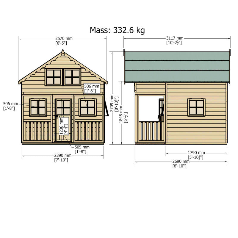 Loxley 8' x 10' Lemon Playhouse
