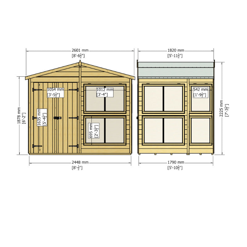 Loxley 8' x 6' Shiplap Apex Potting Shed