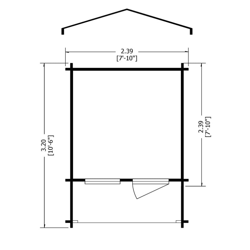 Loxley 2.4m x 2.4m Kingham Log Cabin - 19mm | Sheds.co.uk