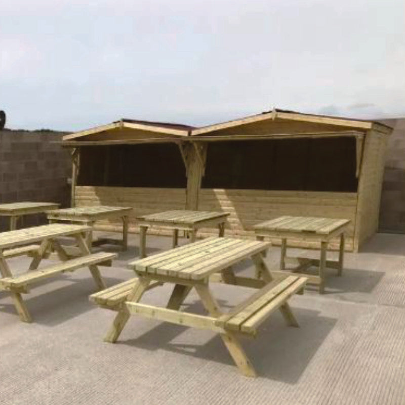 Moorvalley 20' x 8' Deluxe Loglap Connecting Event Chalet | Sheds.co.uk