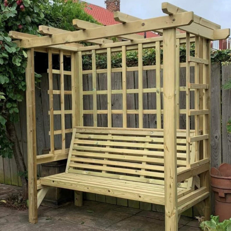 Moorvalley 3 Seater Full Trellis Arbour | Sheds.co.uk