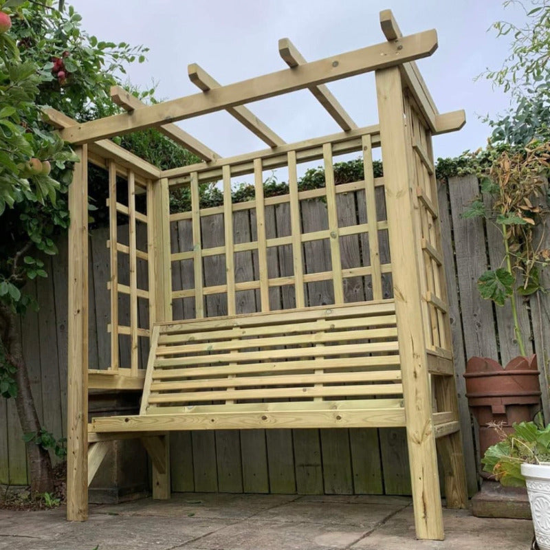 Moorvalley 3 Seater Full Trellis Arbour | Sheds.co.uk