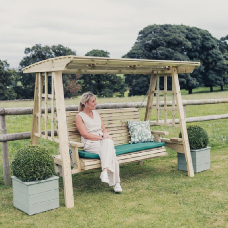 Moorvalley 3 Seater Shaded Trellis Swing Seat | Sheds.co.uk