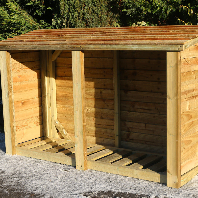 Moorvalley 4' High Extra Wide Double Log Store | Sheds.co.uk