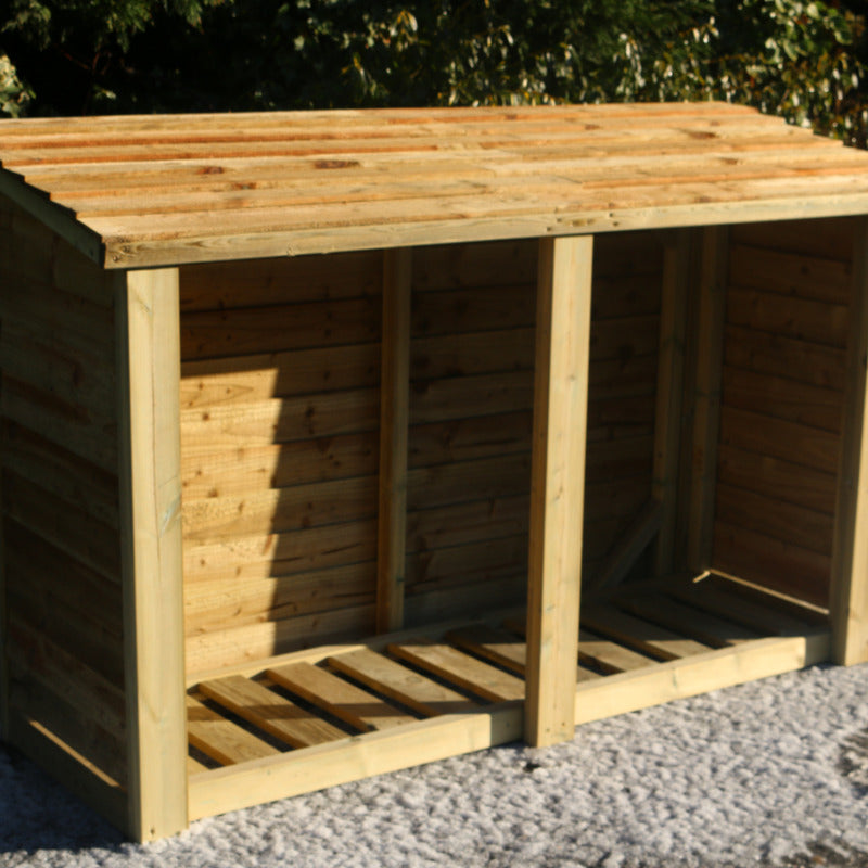 Moorvalley 4' High Extra Wide Double Log Store | Sheds.co.uk
