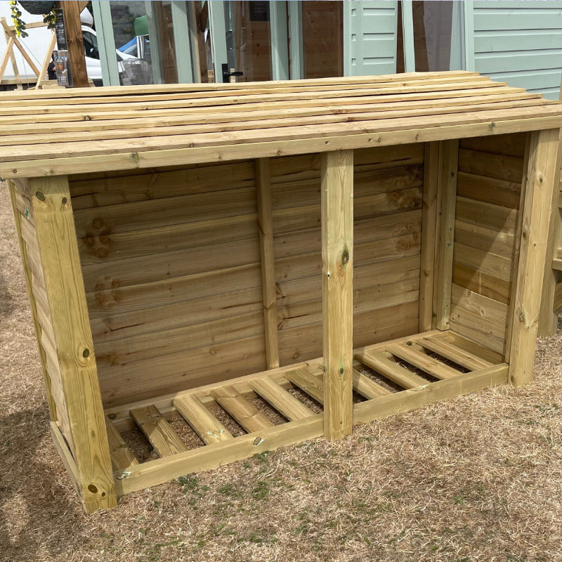 Moorvalley 4' High Extra Wide Double Log Store | Sheds.co.uk