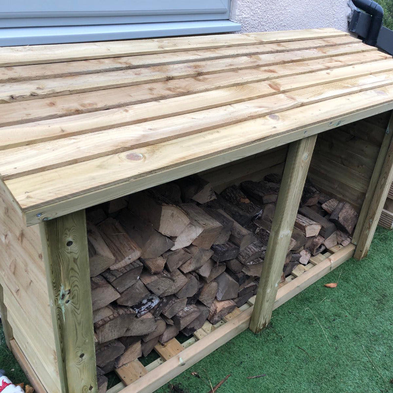 Moorvalley 4' High Extra Wide Double Log Store | Sheds.co.uk
