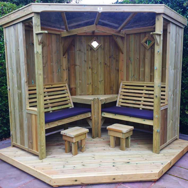 Moorvalley 4 Seater Classic Corner Arbour | Sheds.co.uk