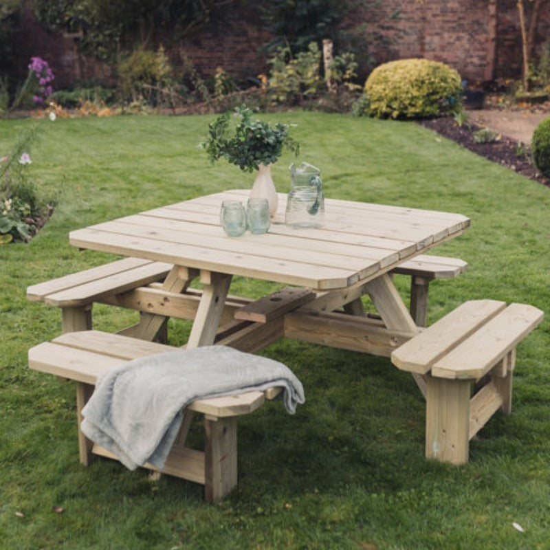 Moorvalley 8 Seater Square Picnic Table | Sheds.co.uk