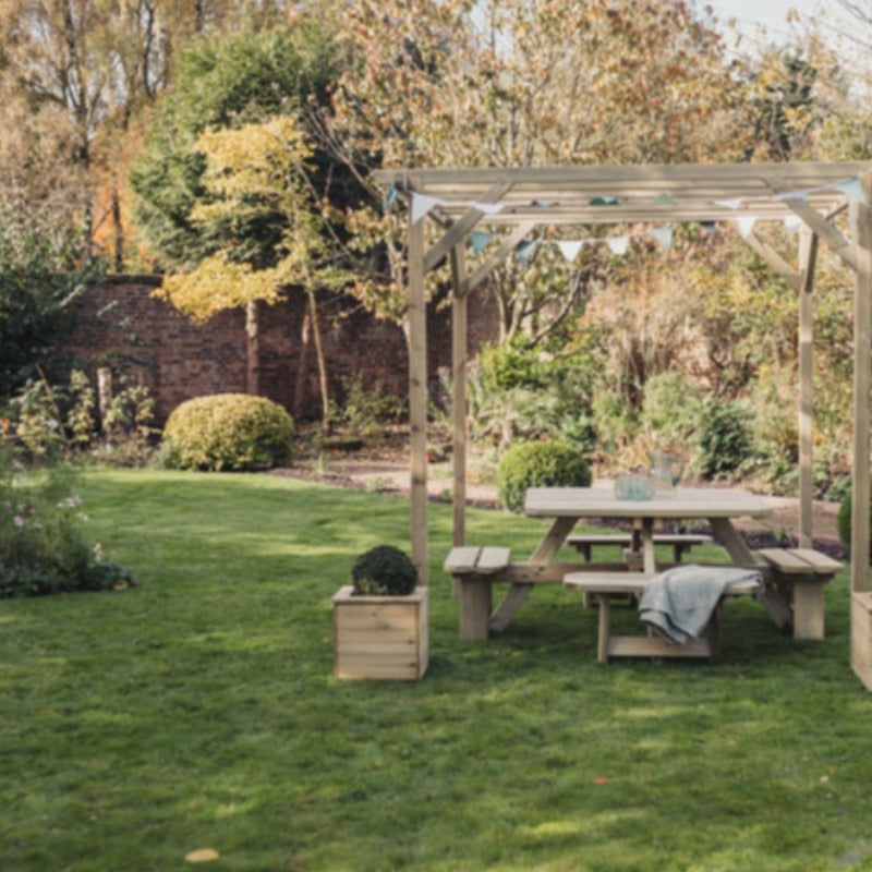 Moorvalley 8 Seater Square Picnic Table | Sheds.co.uk