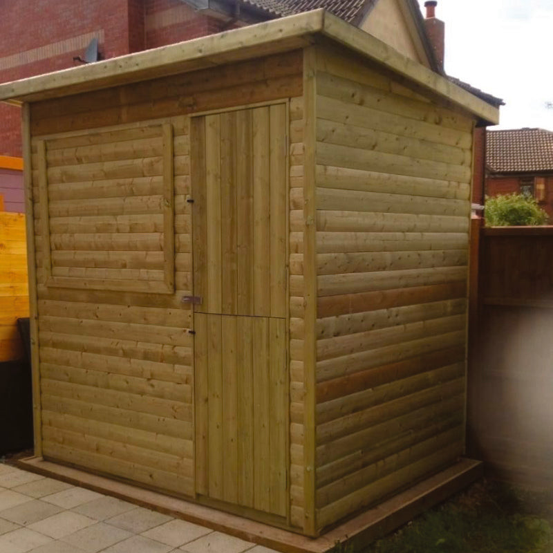 Moorvalley 8' x 6' Deluxe Loglap Garden Bar With Barn Door | Sheds.co.uk