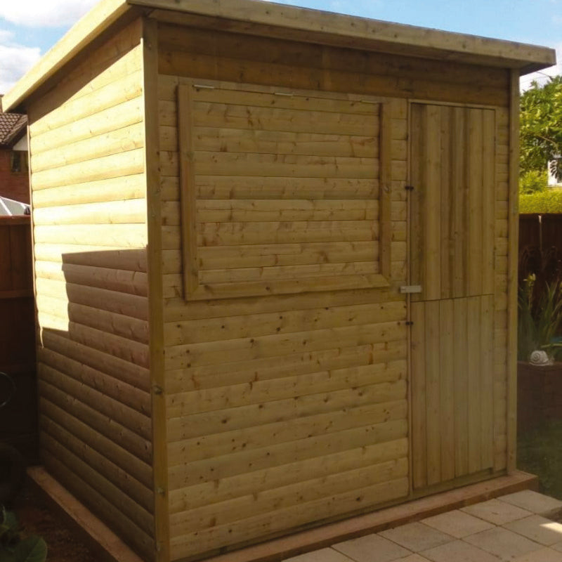 Moorvalley 8' x 6' Deluxe Loglap Garden Bar With Barn Door | Sheds.co.uk