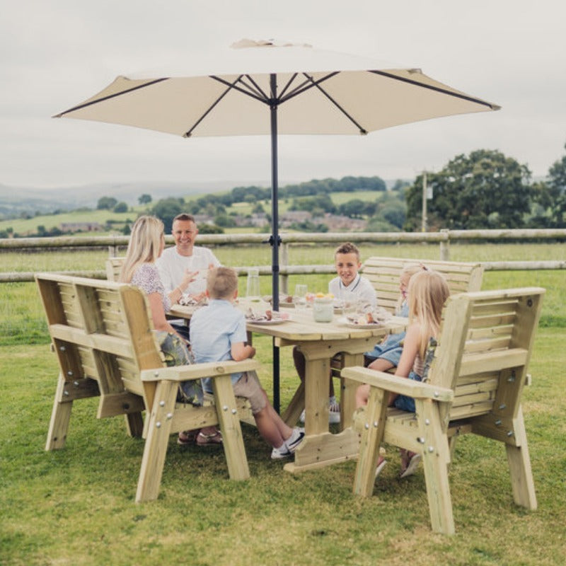 Moorvalley Ergo 6 Seater Rectangular Casual Dining Set | Sheds.co.uk