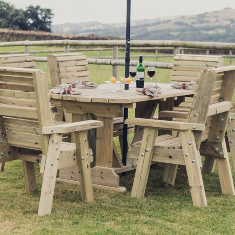 Moorvalley Ergo 6 Seater Rectangular Dining Set | Sheds.co.uk