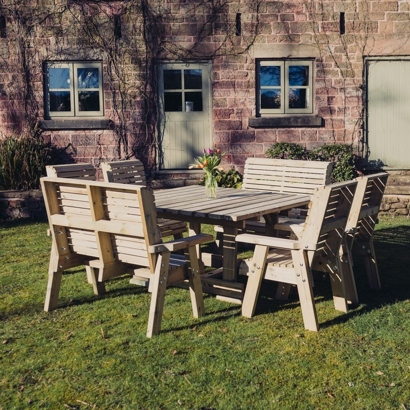Moorvalley Ergo 8 Seater Square Casual Dining Set | Sheds.co.uk