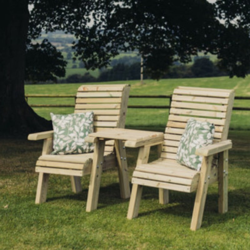 Moorvalley Ergo Love Seat With Square Tray | Sheds.co.uk