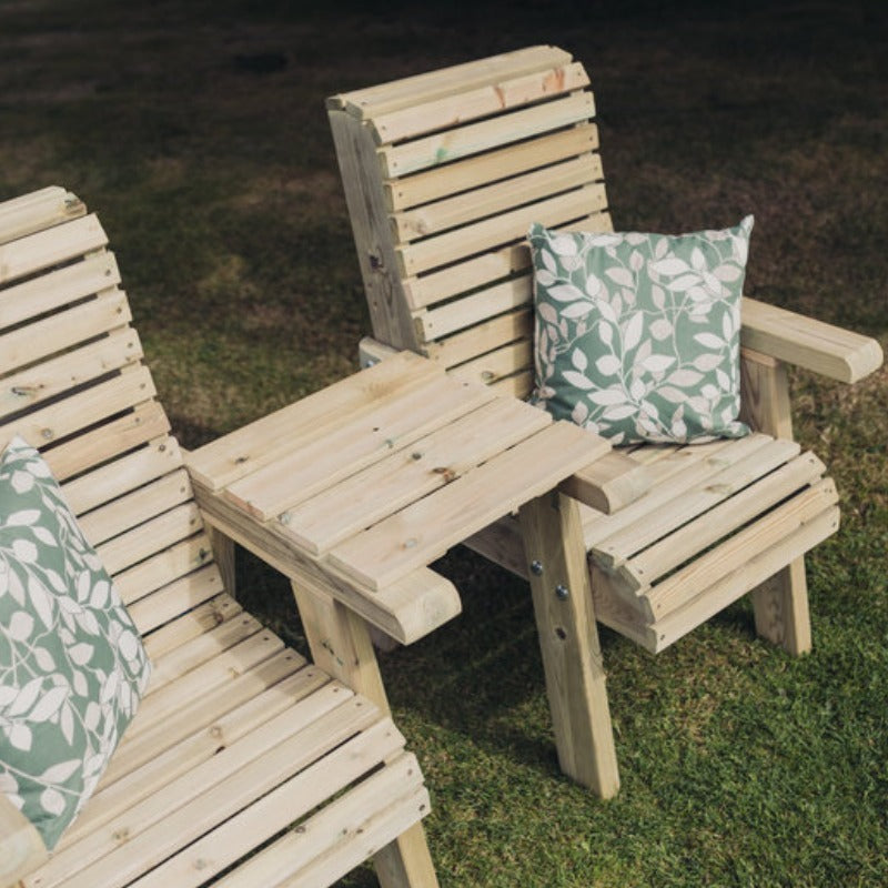 Moorvalley Ergo Love Seat With Square Tray | Sheds.co.uk