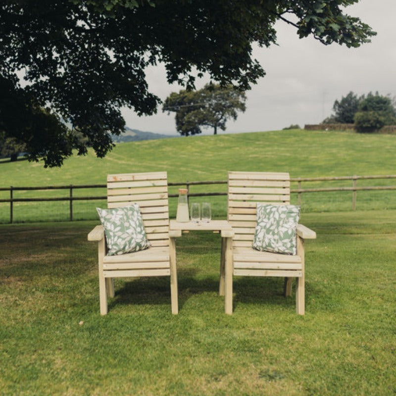 Moorvalley Ergo Love Seat With Square Tray | Sheds.co.uk