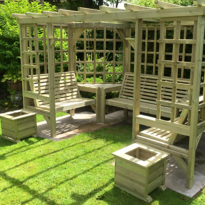 Moorvalley Full Trellis Seated Pergola | Sheds.co.uk
