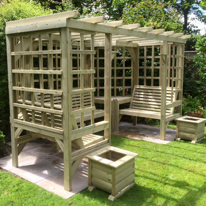 Moorvalley Full Trellis Seated Pergola | Sheds.co.uk