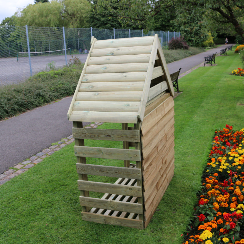 Moorvalley Slatted Apex Log Store | Sheds.co.uk