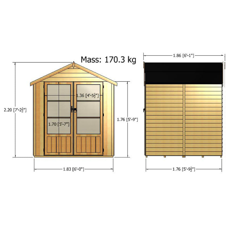 Loxley 6' x 6' Barnsley Summer House