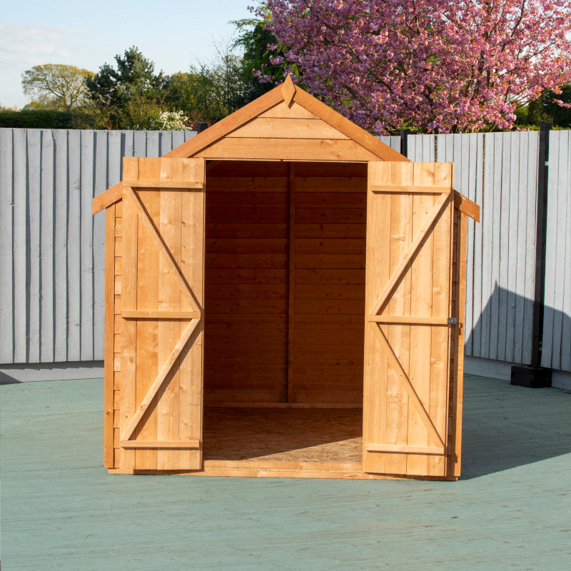Loxley 6' x 8' Double Door Overlap Apex Shed | Sheds.co.uk