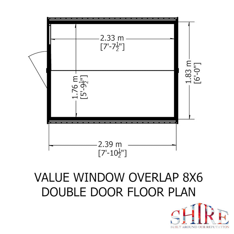 Loxley 6' x 8' Double Door Overlap Apex Shed | Sheds.co.uk