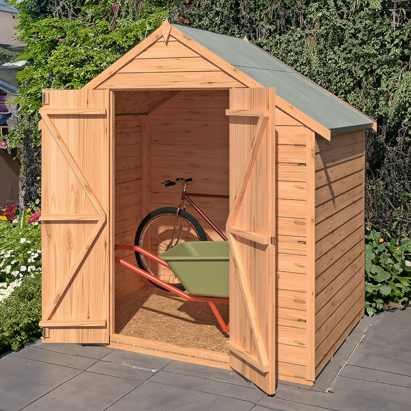 Loxley 6' x 4' Windowless Double Door Overlap Apex Shed | Sheds.co.uk