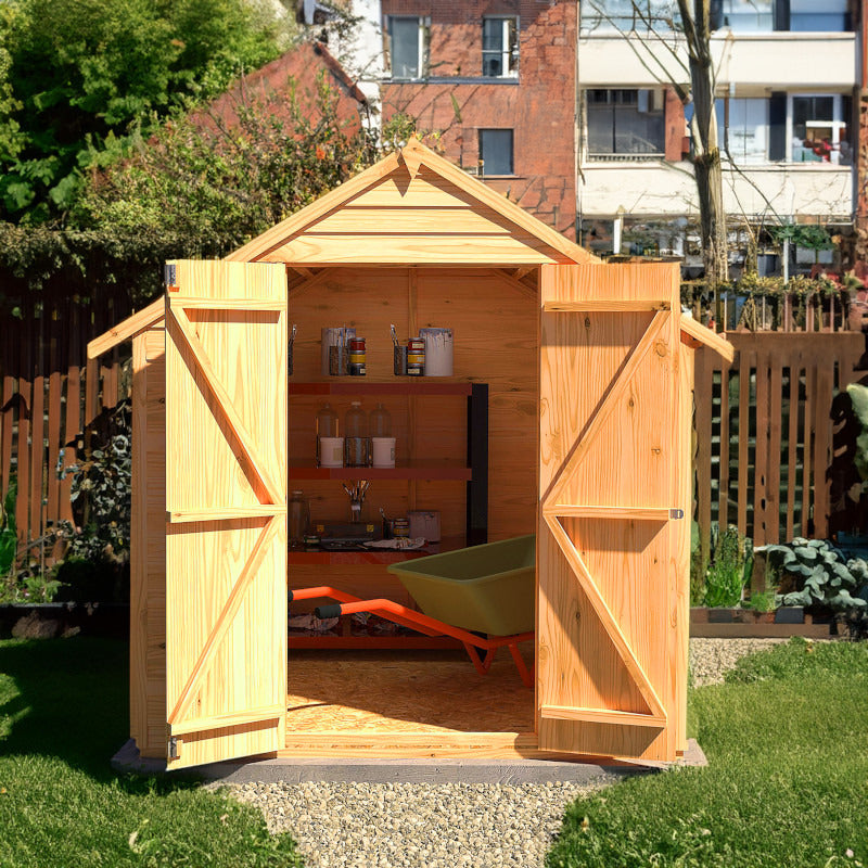 Loxley 6' x 6' Windowless Double Door Overlap Apex Shed | Sheds.co.uk