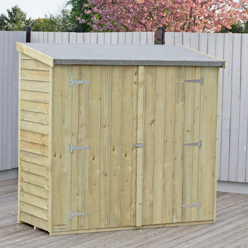 Loxley 6' x 3' Pressure Treated Overlap Double Door Pent Shed | Sheds.co.uk