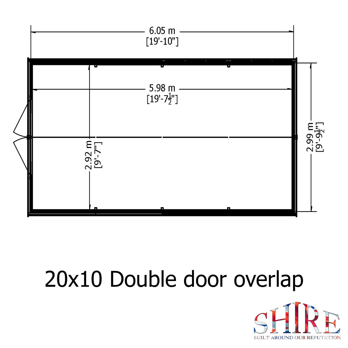 Loxley 10' x 20' Double Door Overlap Apex Workshop | Sheds.co.uk