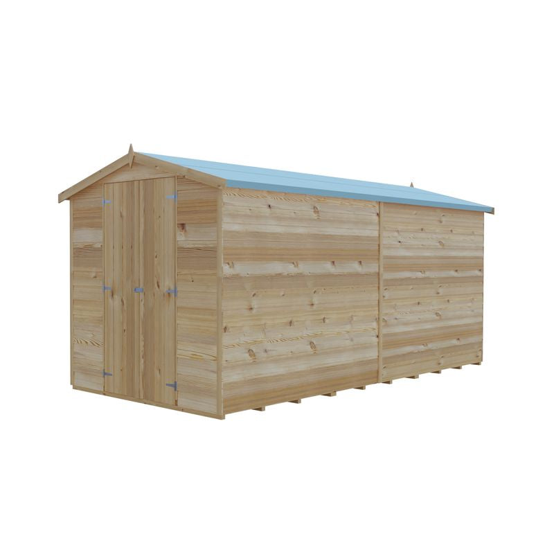 Loxley 6' x 12' Windowless Double Door Overlap Apex Shed | Sheds.co.uk