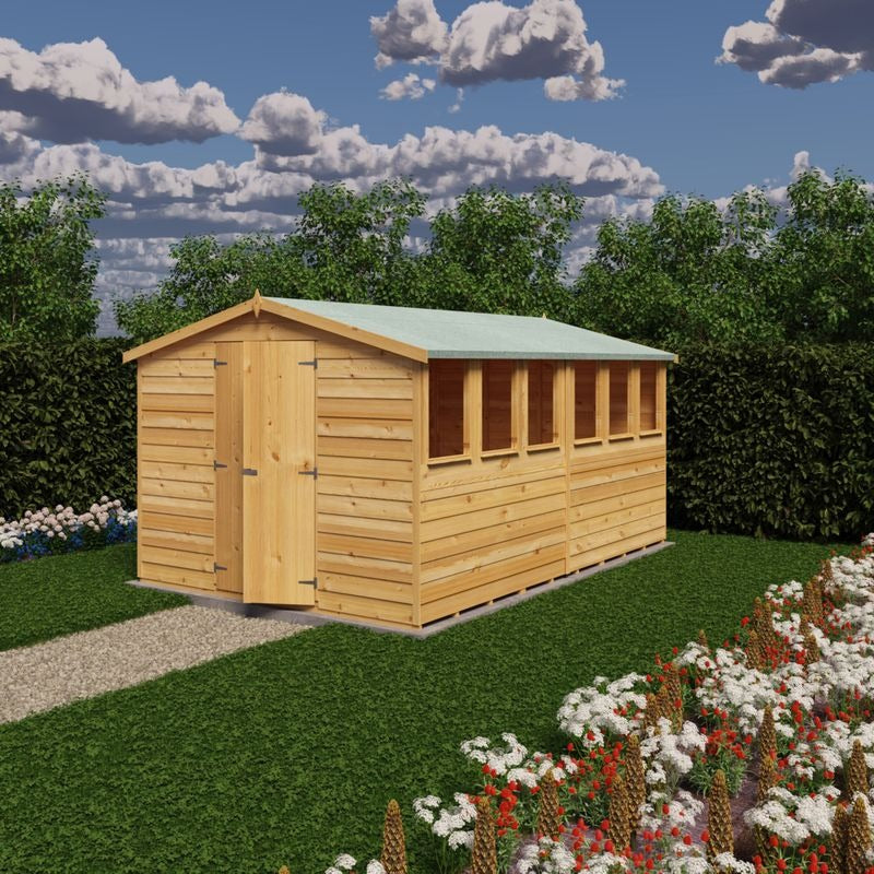 Loxley 8' x 12' Double Door Overlap Apex Shed | Sheds.co.uk