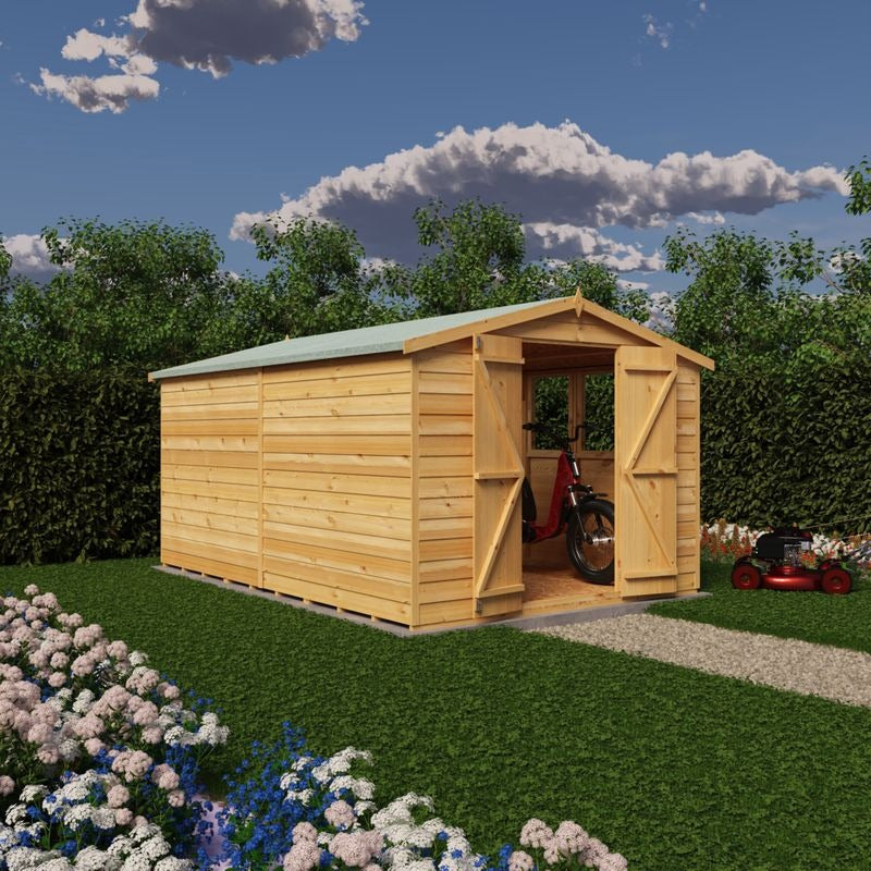 Loxley 8' x 12' Double Door Overlap Apex Shed | Sheds.co.uk