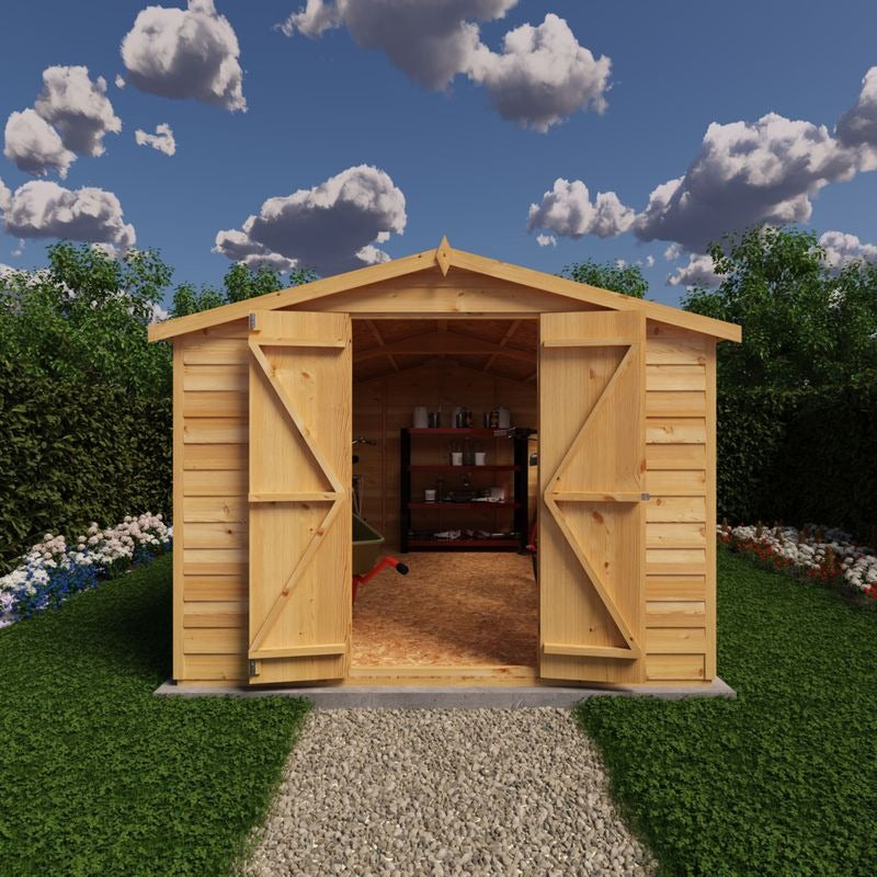 Loxley 8' x 12' Double Door Overlap Apex Shed | Sheds.co.uk