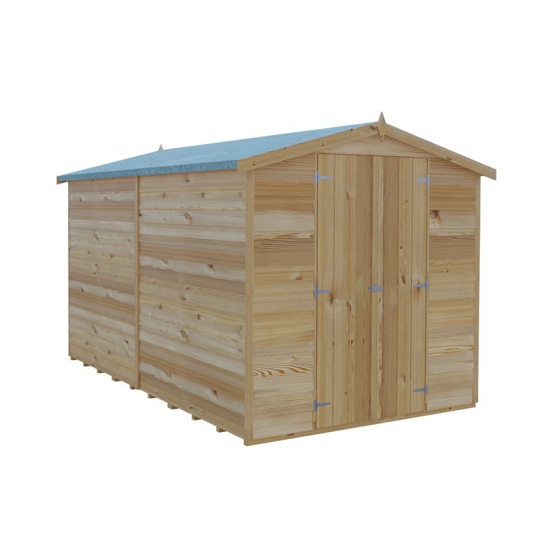 Loxley 6' x 10' Windowless Double Door Overlap Apex Shed | Sheds.co.uk