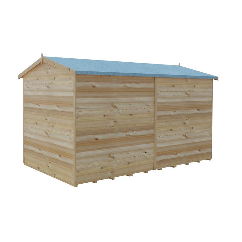 Loxley 6' x 10' Windowless Double Door Overlap Apex Shed | Sheds.co.uk