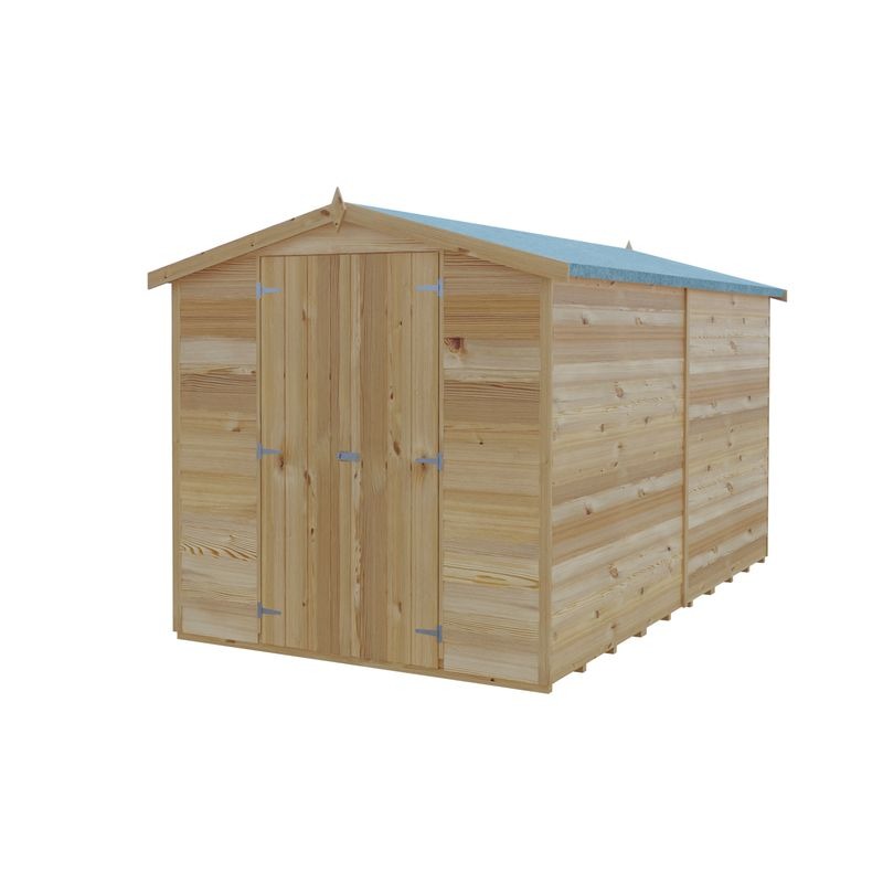 Loxley 6' x 10' Windowless Double Door Overlap Apex Shed | Sheds.co.uk