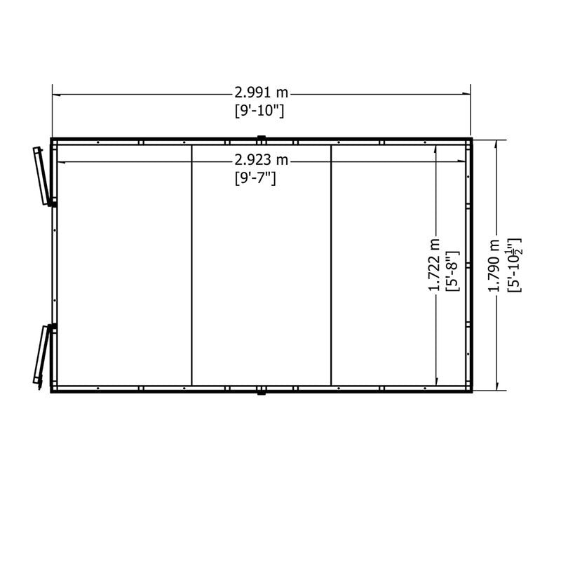 Loxley 6' x 10' Windowless Double Door Overlap Apex Shed | Sheds.co.uk