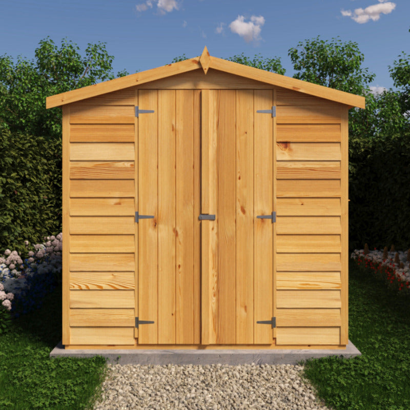 Loxley 6' x 10' Windowless Double Door Overlap Apex Shed | Sheds.co.uk