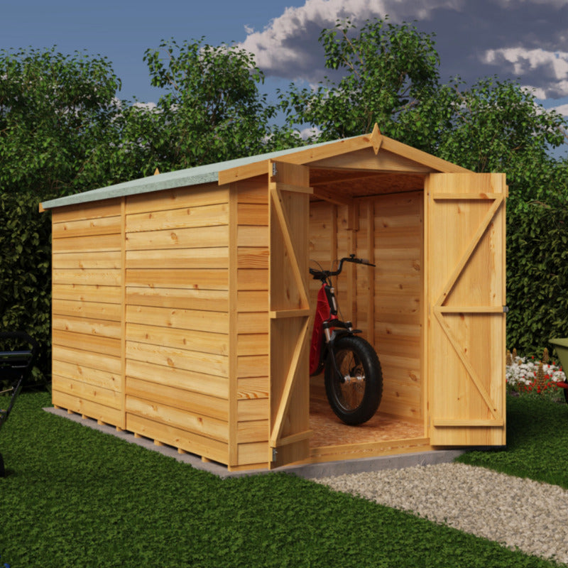 Loxley 6' x 10' Windowless Double Door Overlap Apex Shed | Sheds.co.uk