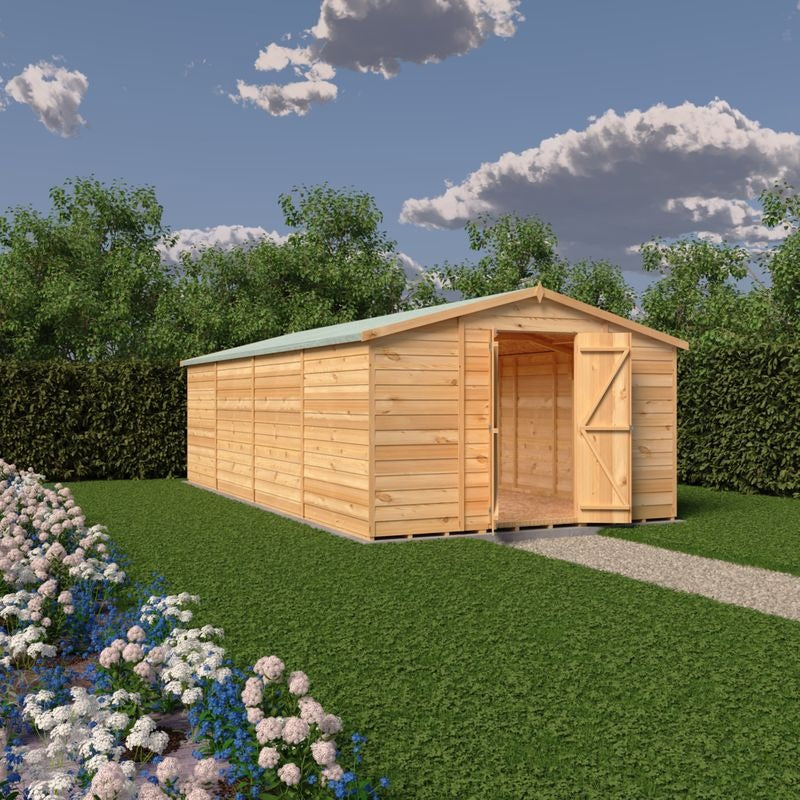 Loxley 10' x 20' Windowless Double Door Overlap Apex Workshop | Sheds.co.uk