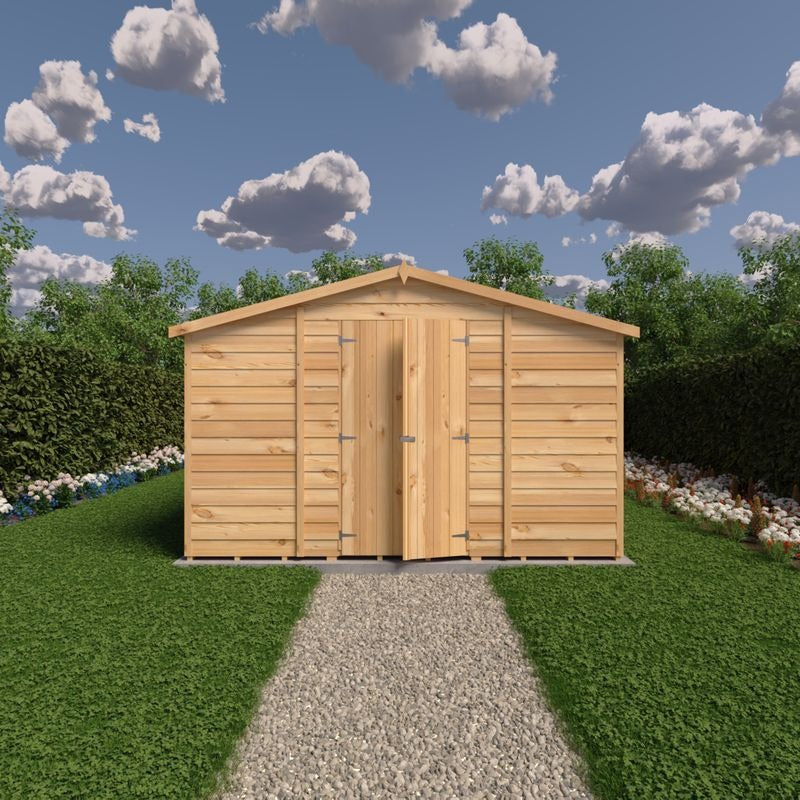 Loxley 10' x 20' Windowless Double Door Overlap Apex Workshop | Sheds.co.uk