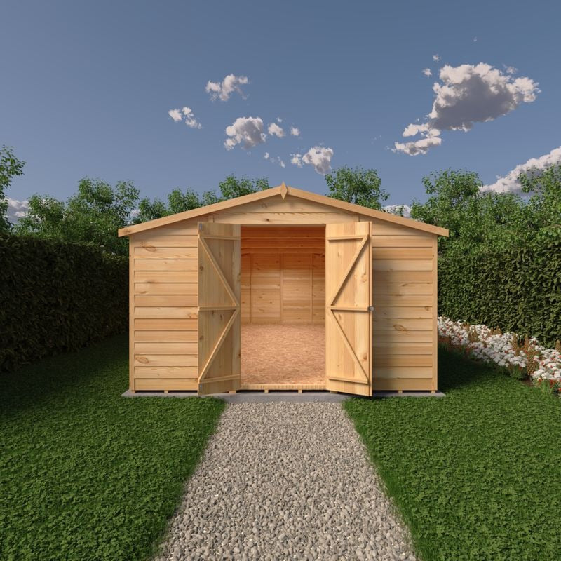 Loxley 10' x 20' Windowless Double Door Overlap Apex Workshop | Sheds.co.uk