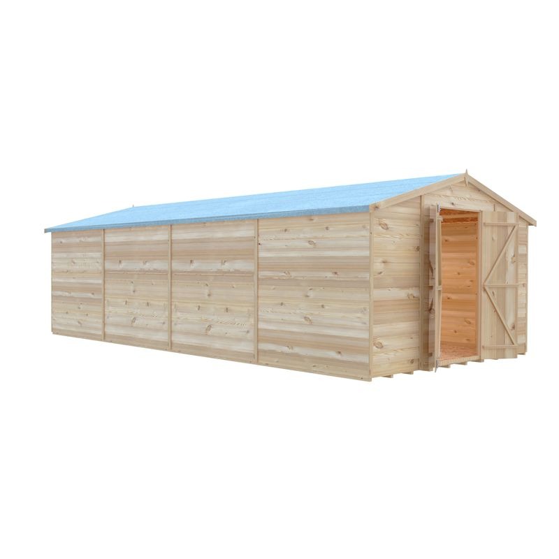 Loxley 10' x 20' Windowless Double Door Overlap Apex Workshop | Sheds.co.uk