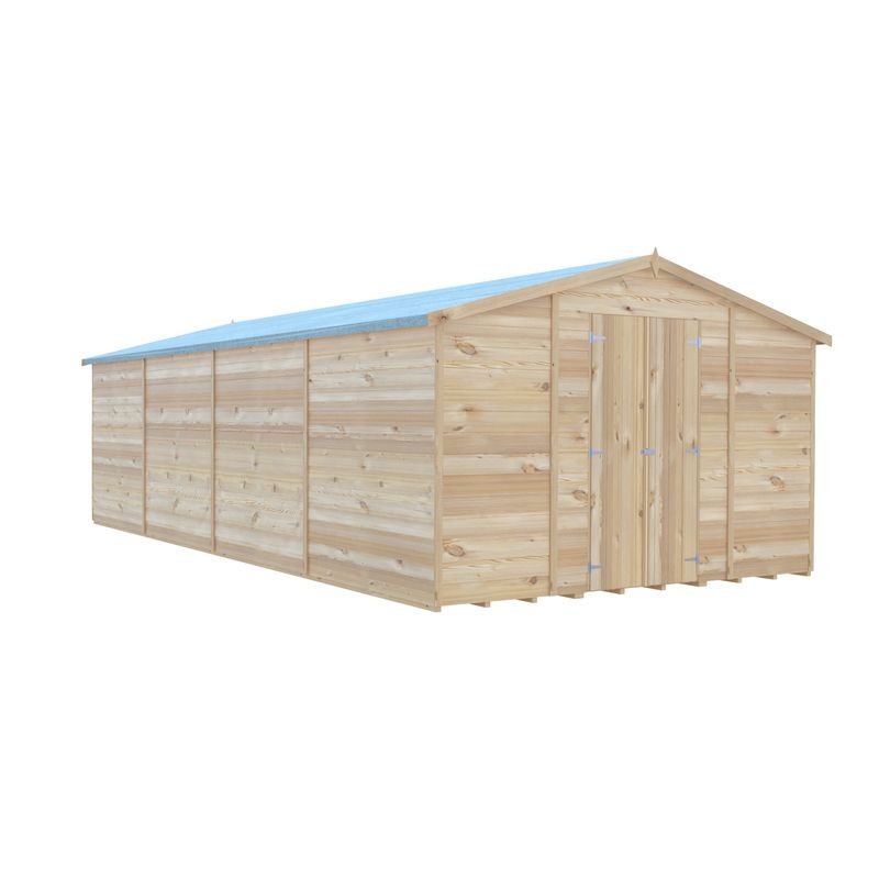 Loxley 10' x 20' Windowless Double Door Overlap Apex Workshop | Sheds.co.uk