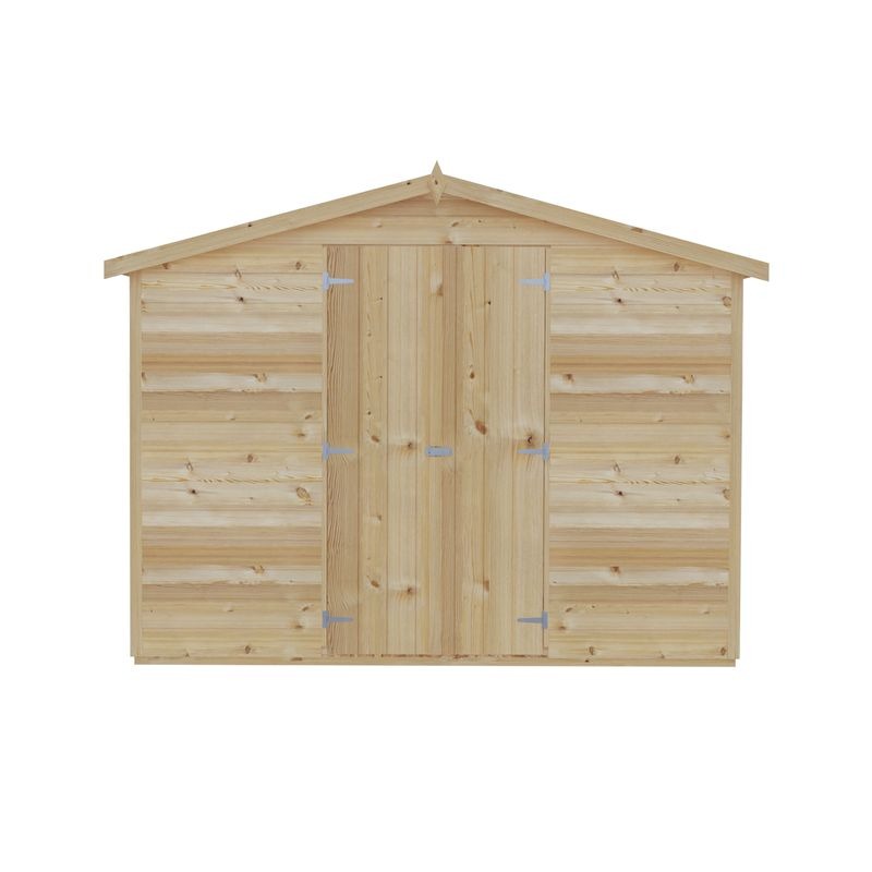 Loxley 8' x 12' Windowless Double Door Overlap Apex Shed | Sheds.co.uk