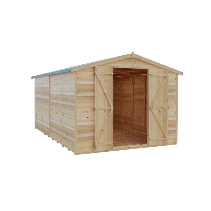 Loxley 8' x 12' Windowless Double Door Overlap Apex Shed | Sheds.co.uk