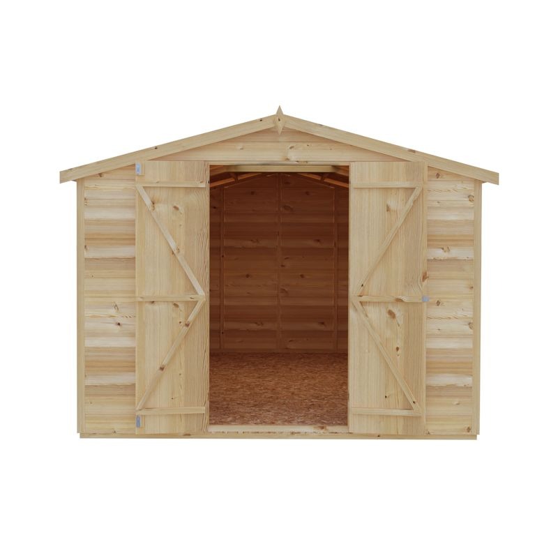 Loxley 8' x 12' Windowless Double Door Overlap Apex Shed | Sheds.co.uk